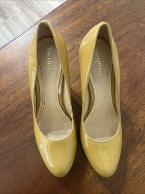 Cole Hann Glossy Nude Patent 3” Platform Pumps